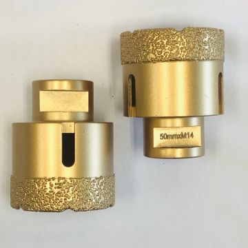 4 قطعة M14 50 مللي متر فراغ صنع من النحاس أدوات الماس لقمة مثقاب الحد الأدنى من التقطيع