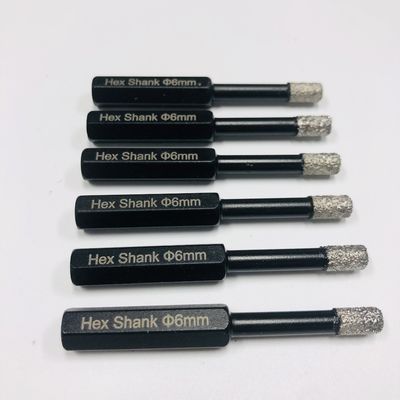 قطعة حفرة منقوشة 6mm هيكس شانك الماسية