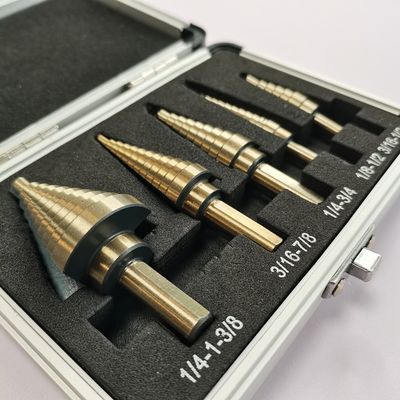 5 قطعة HSS التيتانيوم خطوة مخروط مستدق مثلث عرقوب مثقاب
